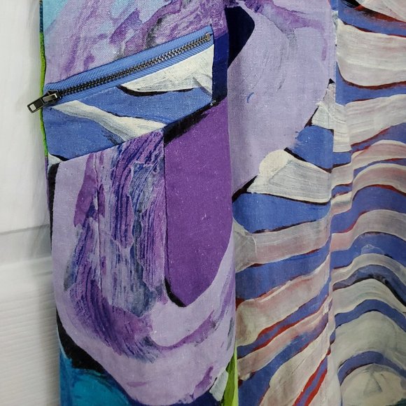 Claire Desjardins Linen Blend Watercolor Below the Surface Sleeveless Dress - Picture 9 of 15